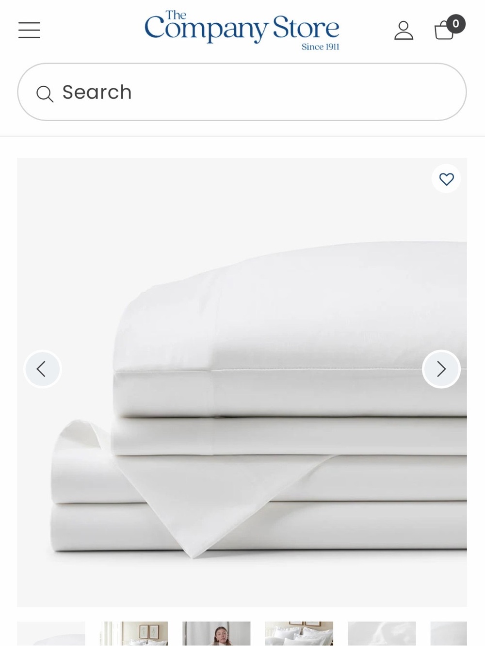The Company Store White Luxury Sateen Sheet Set - Cotton - King - New